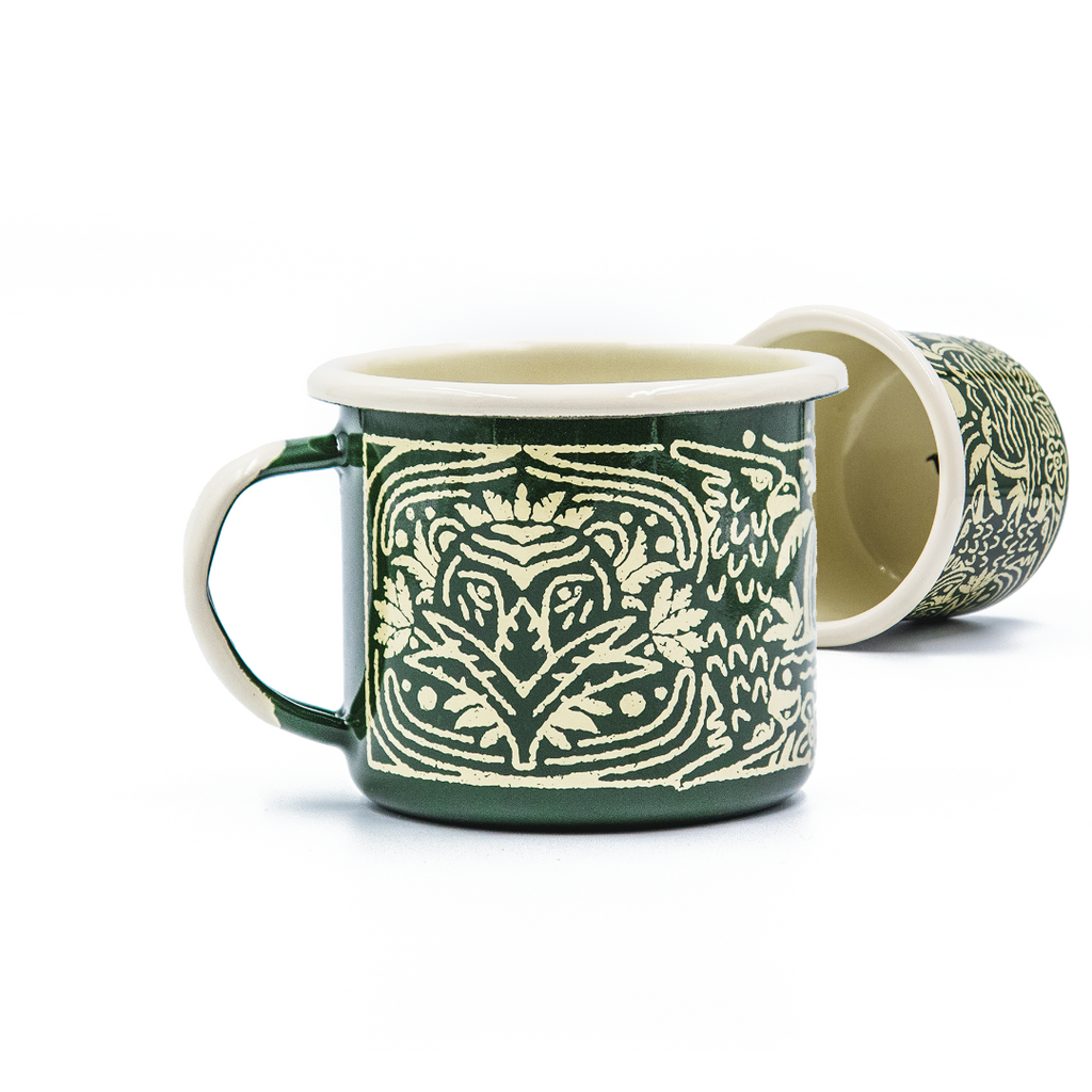 Indonesian Rhythms Enamel Camp Mug Corvus Coffee